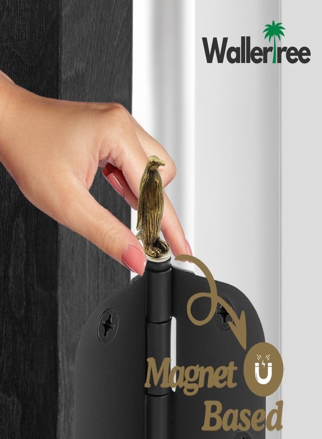 Wallertree Brass Penguin Hinge Heads Decorative Topper - Magnetic Hinge Head Toppers - Vintage Animal Door Hinge Head Home Decoration - Image 2
